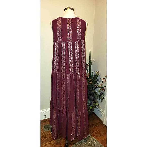 Brand New! Verb by Pallavi Singhee Tiered Maxi Dress Rare Anthropologie Sample! - Picture 2 of 10